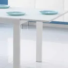 mesa de comedor extensible con tapa de cristal Teo viadurini