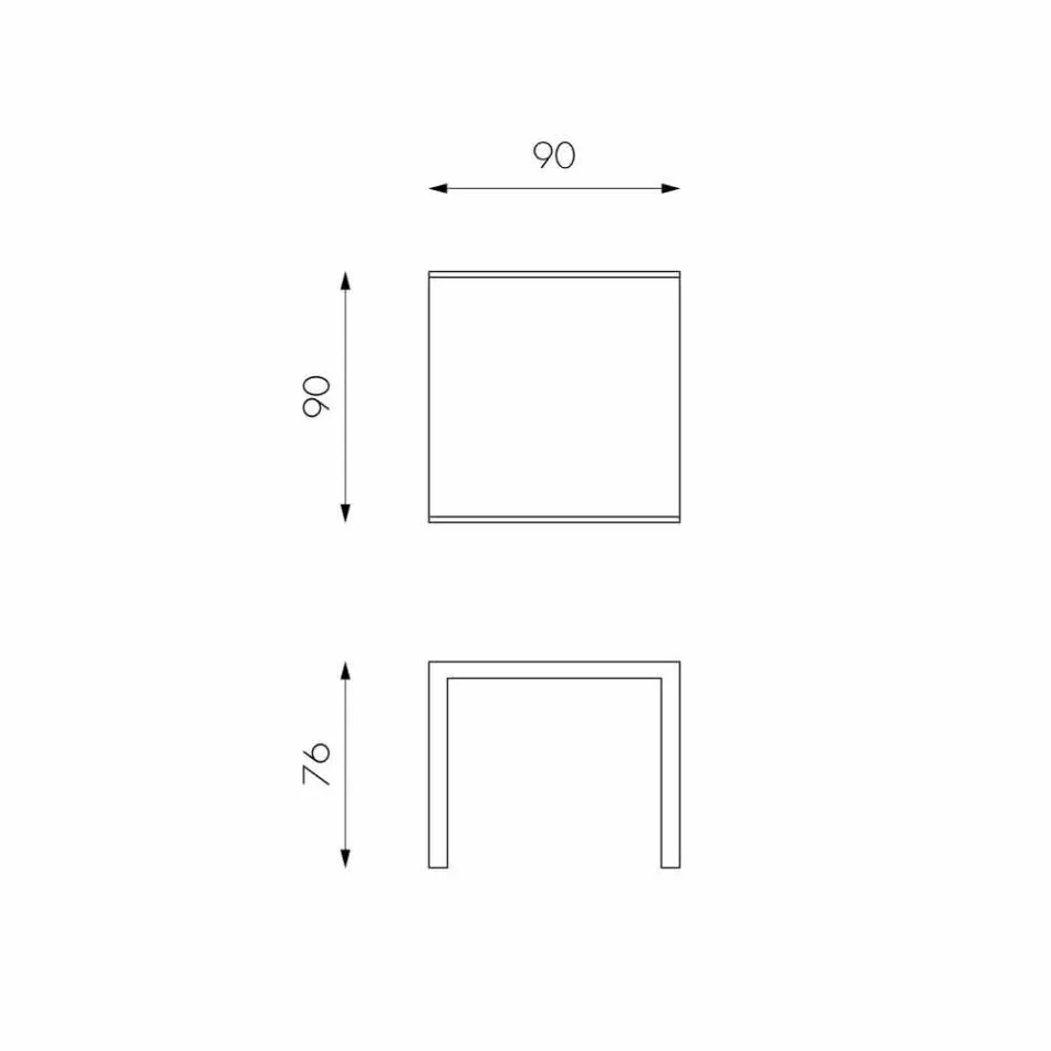 Mesa de comedor extensible con tapa de vidrio Teo viadurini