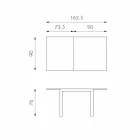 Mesa de comedor extensible con tapa de vidrio Teo viadurini