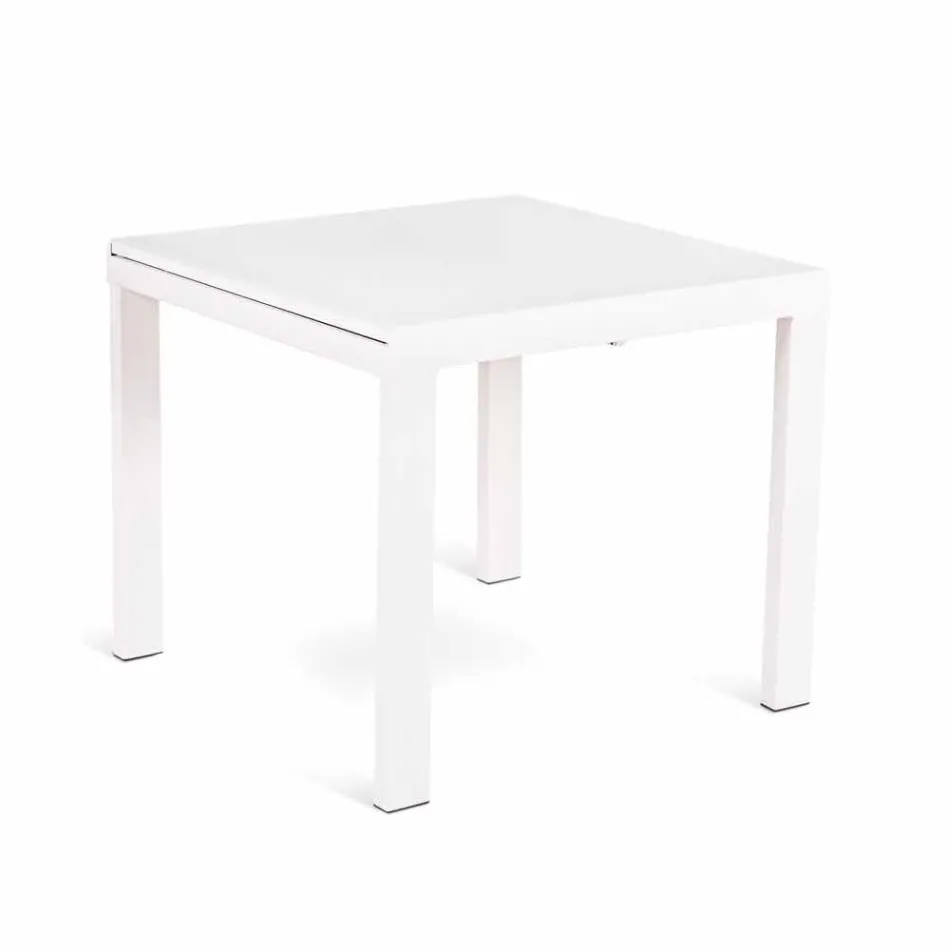 mesa de comedor extensible con tapa de cristal Teo viadurini