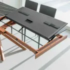 Mesa de comedor extensible con estructura de metal fabricada en Italia - Elástica viadurini