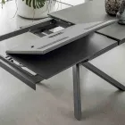 Mesa de comedor extensible con estructura de metal fabricada en Italia - Elástica viadurini