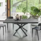Mesa de comedor extensible con estructura de metal fabricada en Italia - Elástica viadurini