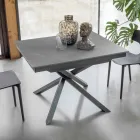 Mesa de comedor extensible con estructura de metal fabricada en Italia - Elástica viadurini