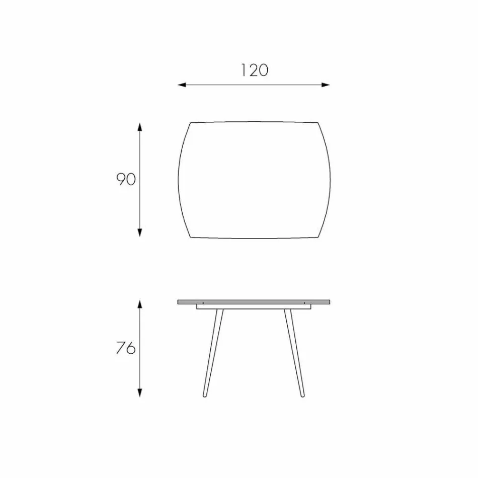 Mesa de comedor extensible con tapa de vidrio New Japan viadurini