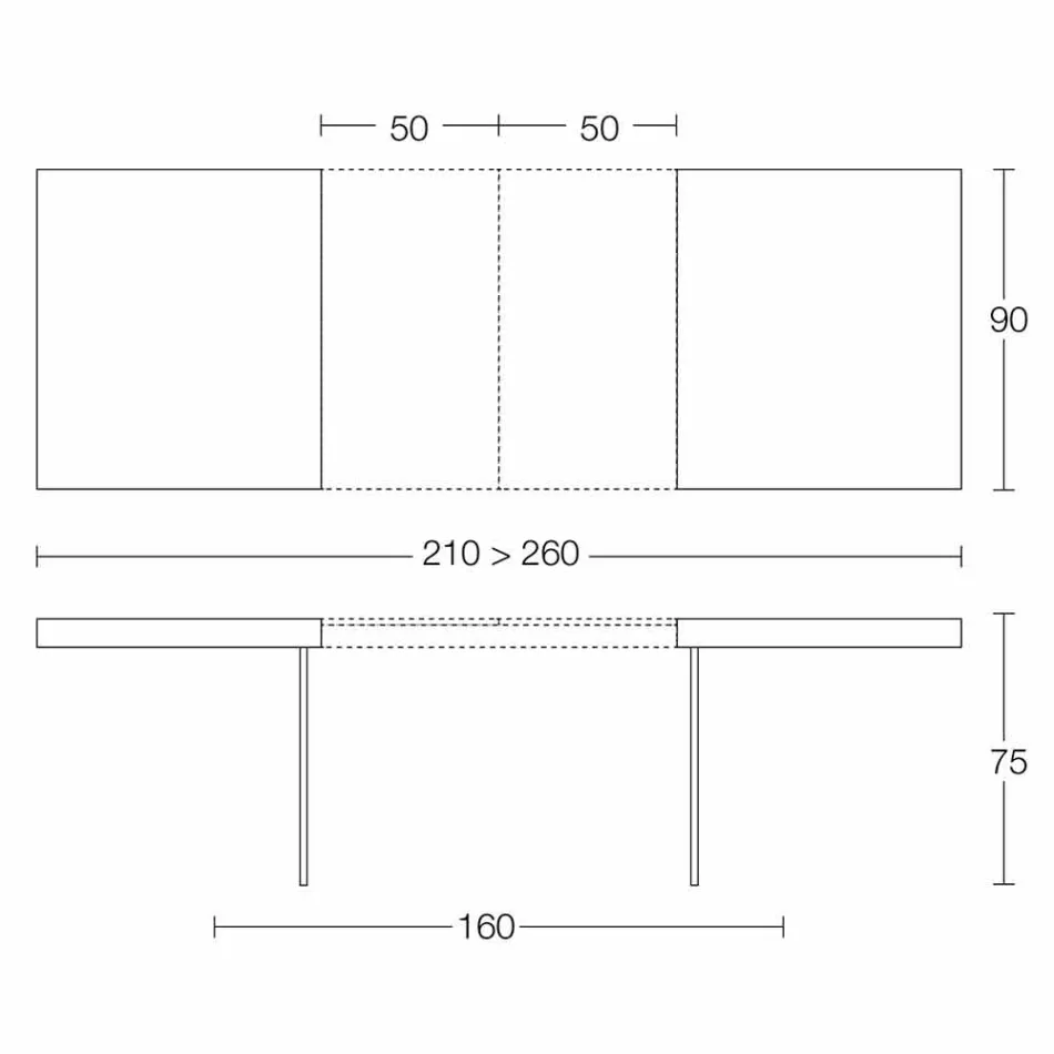 Mesa de comedor extensible hasta 280 cm en madera y vidrio Made in Italy - Focus viadurini