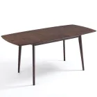 Mesa de comedor extensible hasta 150 cm en MDF y madera maciza - Decio viadurini
