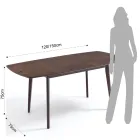 Mesa de comedor extensible hasta 150 cm en MDF y madera maciza - Decio viadurini