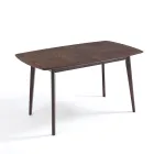 Mesa de comedor extensible hasta 150 cm en MDF y madera maciza - Decio viadurini