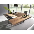 Mesa de comedor extensible hasta 160 cm en madera Made in Italy - Eugenia viadurini