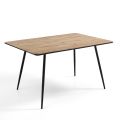 Mesa de Comedor Extensible hasta 160 cm en Mdf y Metal Negro - Crumiro