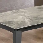 Mesa de comedor extensible hasta 170 cm en metal moderno y cerámica - Syrta viadurini
