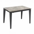 Mesa de comedor extensible hasta 170 cm en metal moderno y cerámica - Syrta