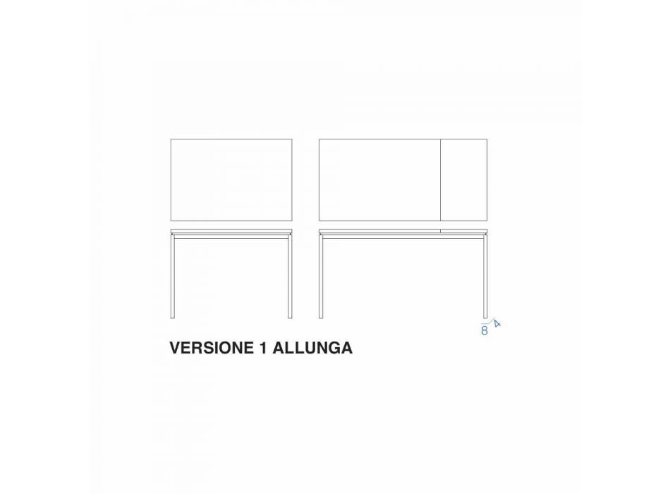 Mesa de comedor extensible hasta 204 cm en cristal Made in Italy - Palladio viadurini