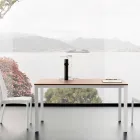 Mesa de comedor extensible hasta 230 cm en melamina Made in Italy - Platino viadurini