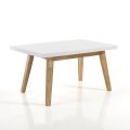 Mesa de comedor extensible hasta 270 cm en mdf lacado blanco - Fedora