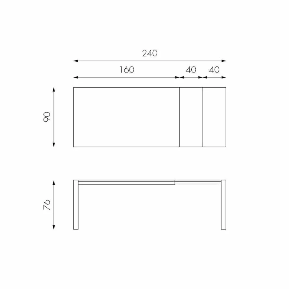 Mesa extensible de roble Ciro de hasta 240 cm viadurini