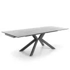 Mesa de comedor extensible hasta 240 cm en cerámica y metal - Ugo viadurini