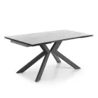 Mesa de comedor extensible hasta 240 cm en cerámica y metal - Ugo viadurini