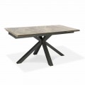 Mesa de comedor extensible hasta 240 cm en metal y cerámica - Laryssa
