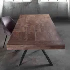 Mesa de comedor extensible hasta 260 cm en madera de melamina y metal - Lukas viadurini