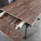 Mesa de comedor extensible hasta 260 cm en madera de melamina y metal - Lukas viadurini