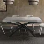 Mesa de comedor extensible hasta 260 cm en madera de melamina y metal - Lukas viadurini