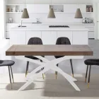 Mesa de comedor extensible hasta 260 cm en madera de melamina y metal - Lukas viadurini