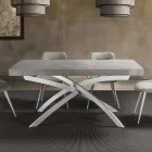 Mesa de comedor extensible hasta 260 cm en madera de melamina y metal - Lukas viadurini