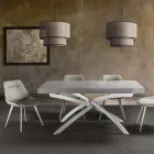 Mesa de comedor extensible hasta 260 cm en madera de melamina y metal - Lukas viadurini