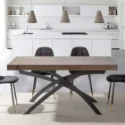 Mesa de comedor extensible hasta 260 cm en madera de melamina y metal - Lukas viadurini