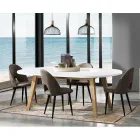 Mesa de comedor extensible hasta 270 cm en Mdf y madera maciza - Fedora viadurini