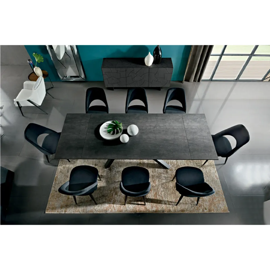 Mesa de comedor extensible hasta 278 cm en Laminam Made in Italy - Settimmio viadurini