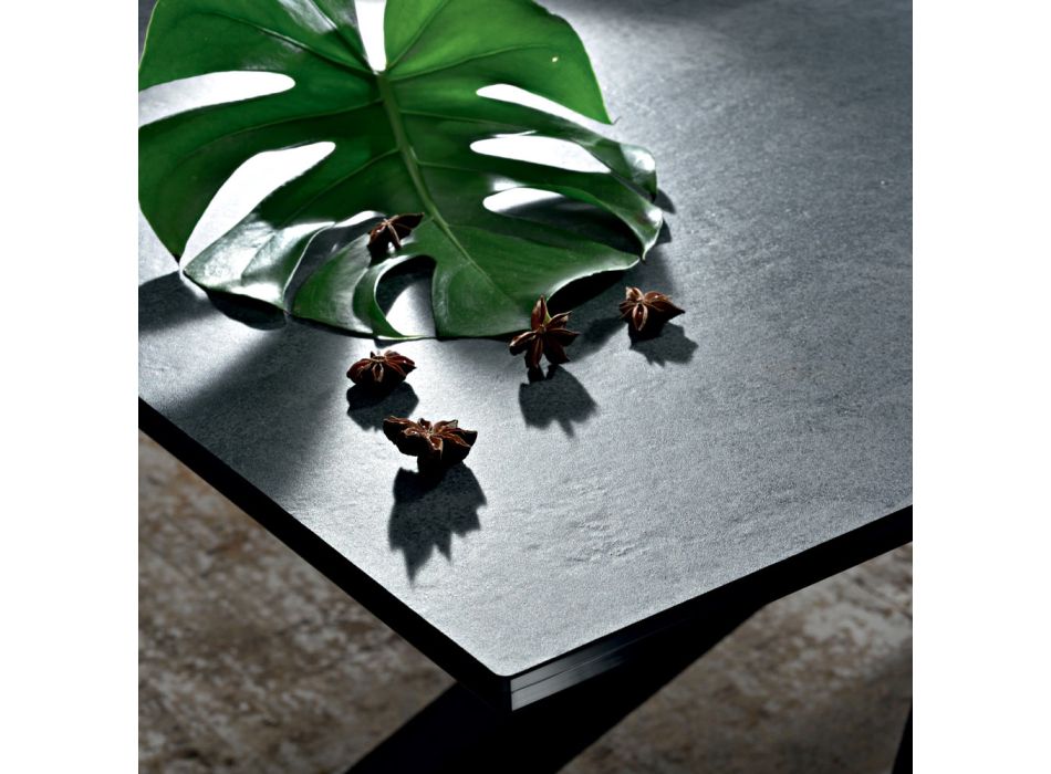 Mesa de comedor extensible hasta 278 cm en Laminam Made in Italy - Settimmio viadurini