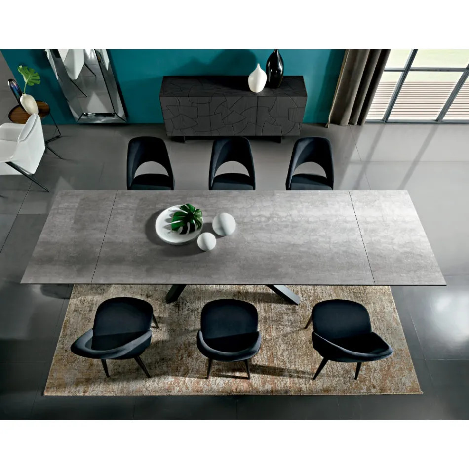 Mesa de comedor extensible hasta 278 cm en Laminam Made in Italy - Settimmio viadurini