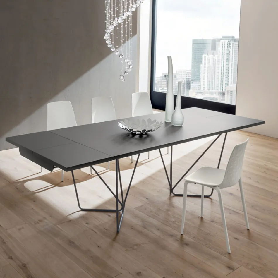 Mesa de comedor extensible hasta 280 cm en Fenix Made in Italy - Eolo viadurini