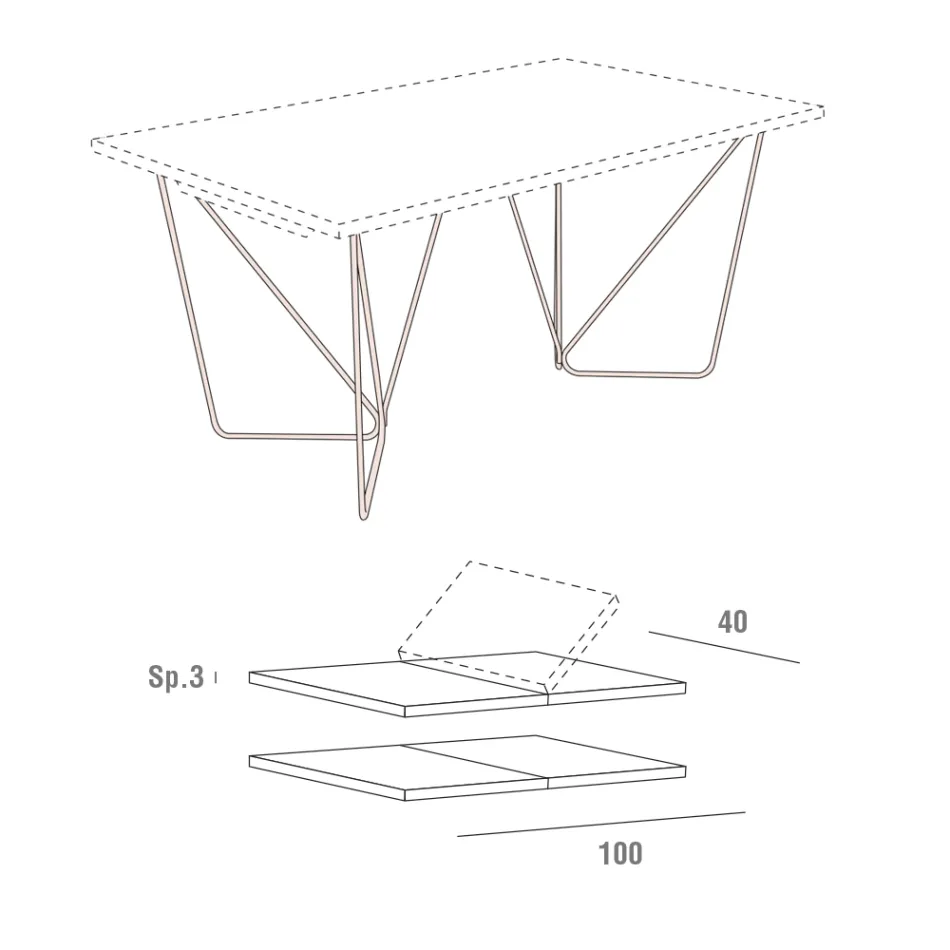 Mesa de comedor extensible hasta 280 cm en Fenix Made in Italy - Eolo viadurini