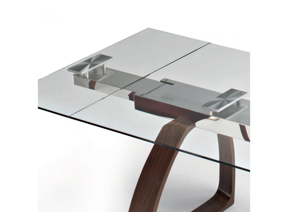 Mesa de comedor extensible hasta 280 cm en vidrio Made in Italy - Antimo viadurini