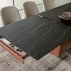 Mesa de Comedor Extensible hasta 280 o 298 cm Cerámica Metal - Revia viadurini