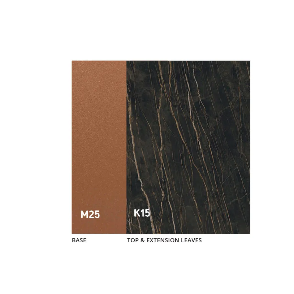 Mesa de Comedor Extensible hasta 280 o 298 cm Cerámica Metal - Revia viadurini