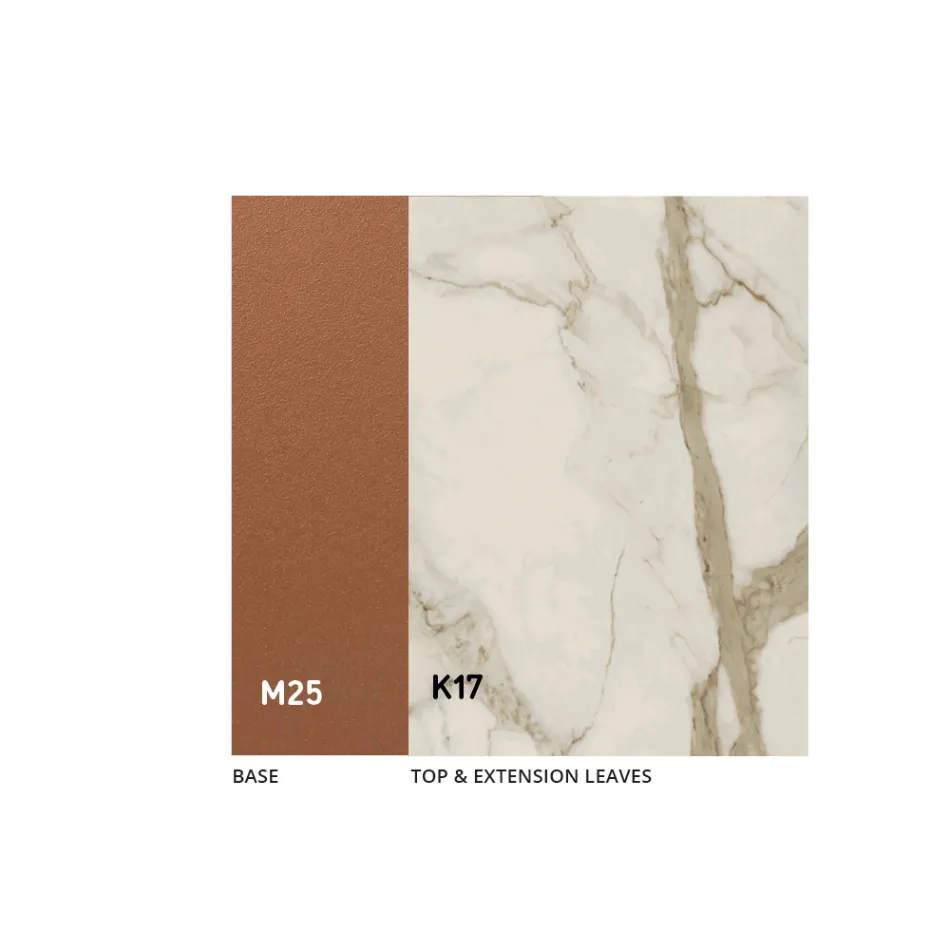 Mesa de Comedor Extensible hasta 280 o 298 cm Cerámica Metal - Revia viadurini