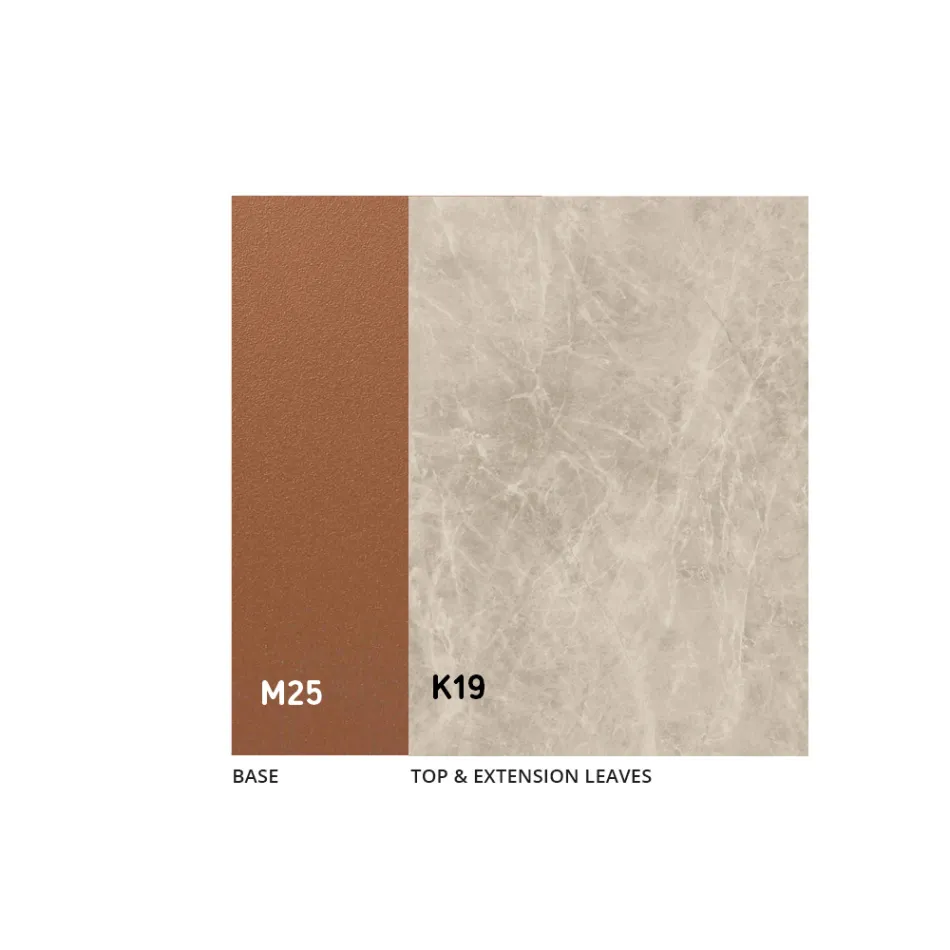 Mesa de Comedor Extensible hasta 280 o 298 cm Cerámica Metal - Revia viadurini