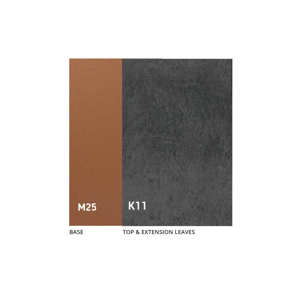 Mesa de Comedor Extensible hasta 280 o 298 cm Cerámica Metal - Revia viadurini