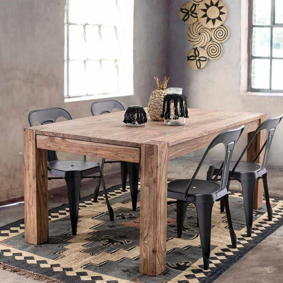 Homemotion Wood - Mesa de comedor extensible Bruce hasta 295 cm viadurini