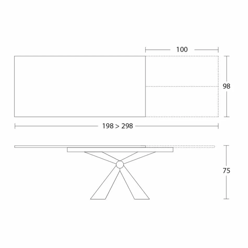 Mesa de comedor extensible hasta 298 cm en cerámica Made in Italy - Anaconda viadurini