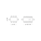 Mesa de Comedor Extensible hasta 310 cm en Melamina Made in Italy - Años Setenta viadurini