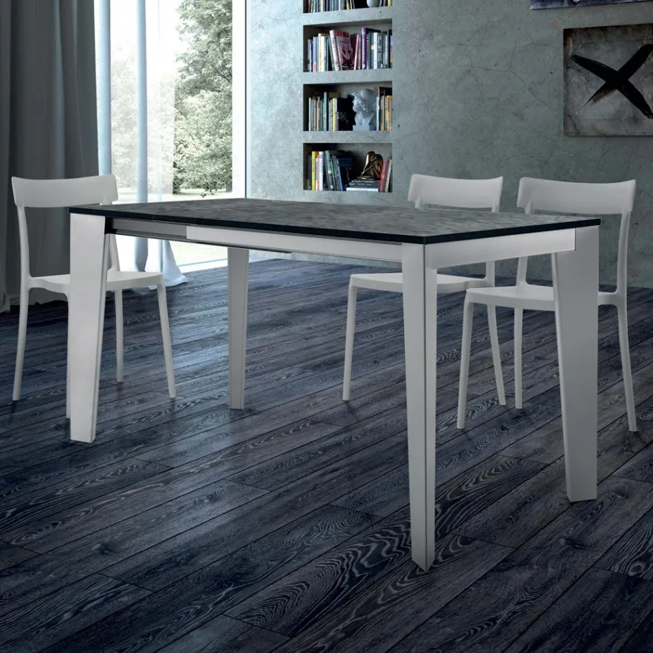 Mesa de Comedor Extensible hasta 310 cm en Melamina Made in Italy - Años Setenta viadurini