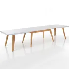 Mesa de comedor extensible hasta 315 cm en mdf y madera maciza - Paolo viadurini