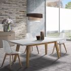 Mesa de comedor extensible hasta 315 cm en mdf y madera maciza - Paolo viadurini