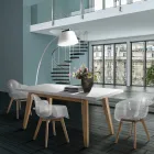 Mesa de comedor extensible hasta 315 cm en mdf y madera maciza - Paolo viadurini